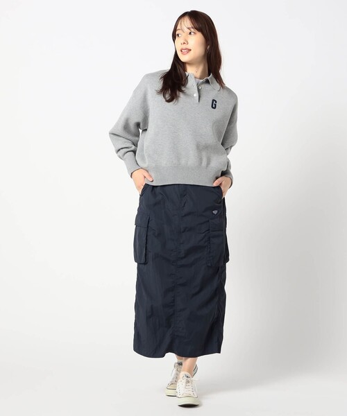 Grand PARK（グランドパーク）の「Gロゴ スエットライク ポロニット（ニット/セーター・レディース・クリーム/レッド/ライトグレー・FREE）」の5枚目の写真