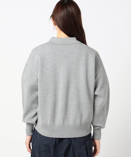 Grand PARK（グランドパーク）の「Gロゴ スエットライク ポロニット（ニット/セーター・レディース・クリーム/レッド/ライトグレー・FREE）」の7枚目の写真