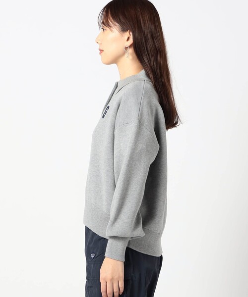 Grand PARK（グランドパーク）の「Gロゴ スエットライク ポロニット（ニット/セーター・レディース・クリーム/レッド/ライトグレー・FREE）」の8枚目の写真