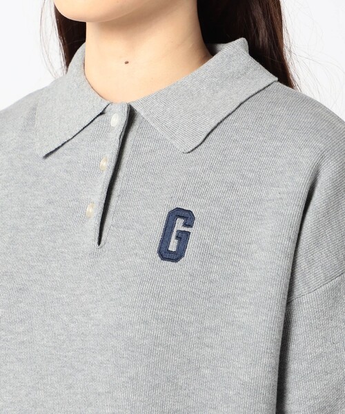 Grand PARK（グランドパーク）の「Gロゴ スエットライク ポロニット（ニット/セーター・レディース・クリーム/レッド/ライトグレー・FREE）」の9枚目の写真