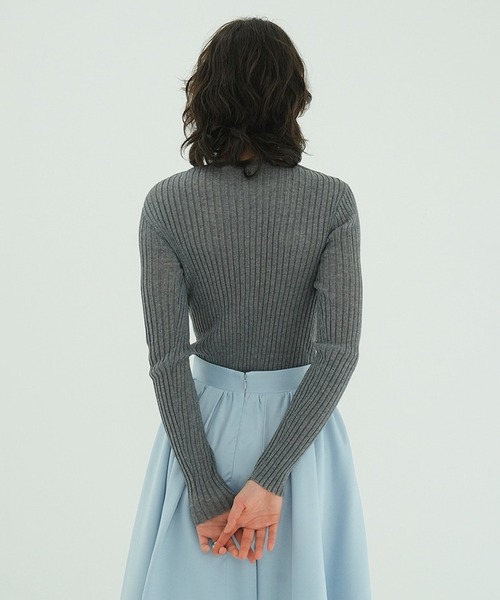 SHEER RIB RIBBON KNIT TOPS（ニット/セーター）｜CLANE（クラネ）の