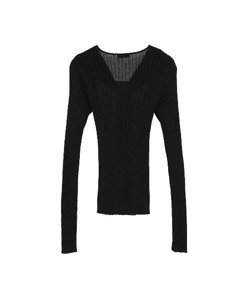 トップス SHEER RIB RIBBON KNIT TOPS CLANE SHEER RIB RIBBON KNIT TOPS｜TOPS(トップス)｜CLANE OFFICIAL ONLINE