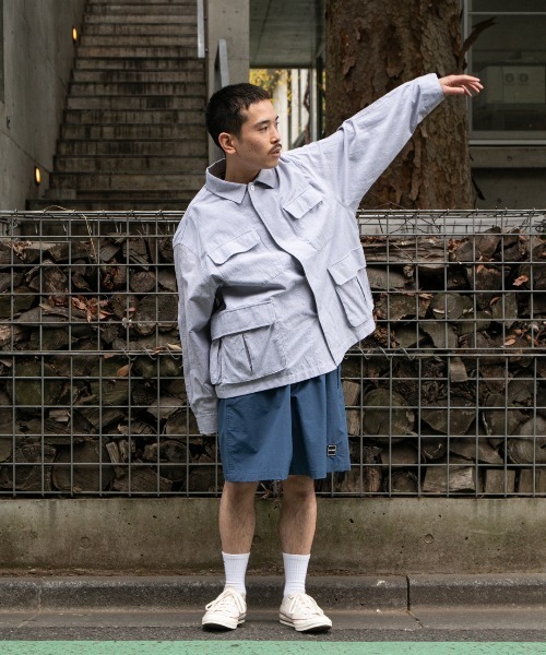 APPLEBUM（アップルバム）の「Urban Military Oxford Jacket（シャツ/ブラウス・メンズ・グレー/ライトブルー/ライトピンク・LARGE/X-LARGE/MEDIUM）」の4枚目の写真