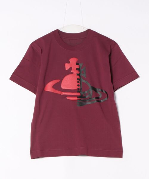 【Vivienne Westwood】インポート ノーカラー シャツ カットソー HALF AND HALF ORB RELAX T-SHIRT（Tシャツ/カットソー）｜Vivienne