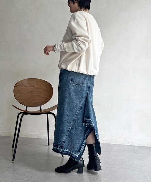 un dix cors（アンディコール）の「軽量ボンディングバルーンプルオーバー（Tシャツ/カットソー・レディース・グレー/アイボリー/サックスブルー/ネイビー・FREE）」の20枚目の写真