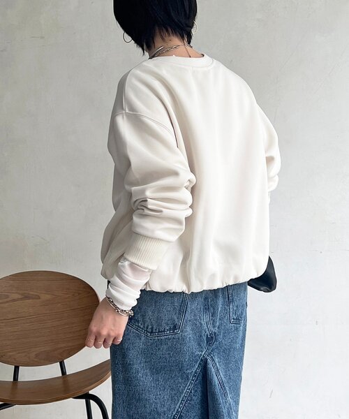 un dix cors（アンディコール）の「軽量ボンディングバルーンプルオーバー（Tシャツ/カットソー・レディース・グレー/アイボリー/サックスブルー/ネイビー・FREE）」の8枚目の写真