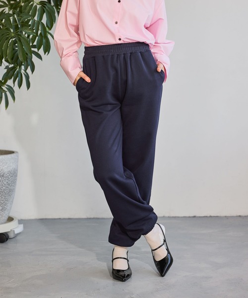 mysty woman（ミスティウーマン）の「スウェットイージーパンツ 668083（スウェットパンツ・レディース・グレー/ネイビー・FREE）」の2枚目の写真