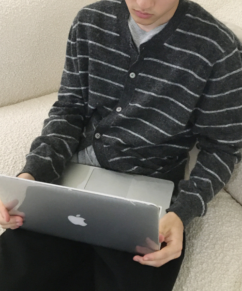 INTEMPOMOOD（インテンポムード）の「フレンチストライプクロップカーディガン_チャコール（カーディガン/ボレロ・メンズ・チャコール・LARGE/MEDIUM/X-LARGE）」の9枚目の写真
