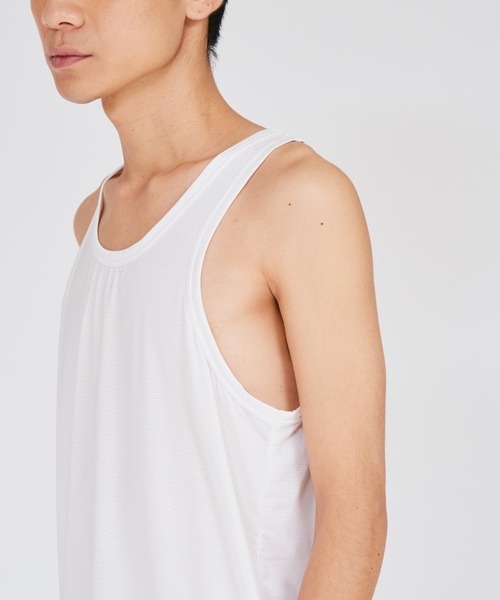 HANES(ヘインズ)の「【Hanes/ヘインズ】メンズ Hanes MOVES ナイロンメッシュ タンクトップ(タンクトップ・メンズ・ブラック/ホワイト・LL/L/M)」の4枚目の写真