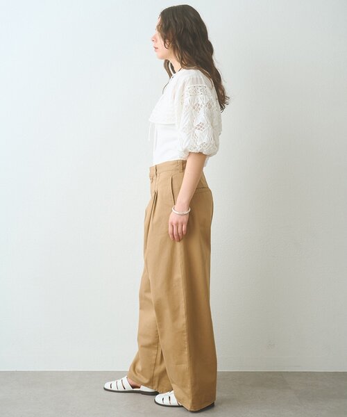 Whim Gazette(ウィムガゼット)の「タックチノパンツ(チノパンツ・レディース・ベージュ・38/36/34)」の6枚目の写真