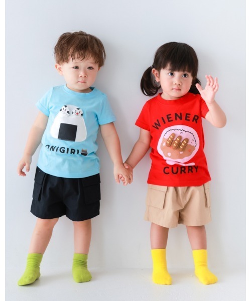 CHEEK ROOM(チークルーム)の「チークルーム おにぎり Tシャツ(Tシャツ/カットソー・キッズ・サックスブルー/パープル/イエロー・80cm/90cm/100cm/110cm/120cm/130cm)」の17枚目の写真