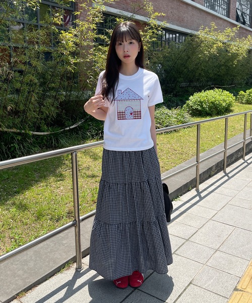 UNE MANSION(ユヌマンション)の「ユニークスターホーム刺繍半袖Tシャツカットソー(Tシャツ/カットソー・レディース・ネイビー/ホワイト・FREE)」の6枚目の写真