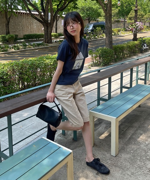 UNE MANSION(ユヌマンション)の「ユニークスターホーム刺繍半袖Tシャツカットソー(Tシャツ/カットソー・レディース・ネイビー/ホワイト・FREE)」の14枚目の写真