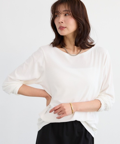 BARNYARDSTORM(バンヤードストーム)の「BARNYARDSTORM / 強撚ベアロンT【MADE IN JAPAN】【『ネルソンさん』YouTubeご紹介アイテム】(Tシャツ/カットソー・レディース・ベージュ/ホワイト/チャコールグレー・FREE)」の8枚目の写真