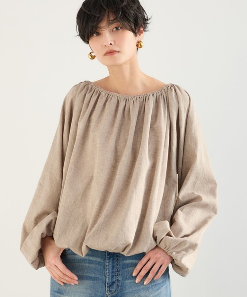 BARNYARDSTORM(バンヤードストーム)の「BARNYARDSTORM / CONFITボリュームブラウス / ハンドウォッシャブル<セットアップ対応>【『ネルソンさん』YouTubeご紹介アイテム】(シャツ/ブラウス・レディース・ベージュ/ブラック・FREE)」の1枚目の写真