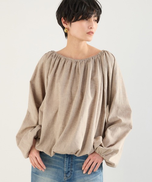 BARNYARDSTORM(バンヤードストーム)の「BARNYARDSTORM / CONFITボリュームブラウス / ハンドウォッシャブル<セットアップ対応>【『ネルソンさん』YouTubeご紹介アイテム】(シャツ/ブラウス・レディース・ベージュ/ブラック・FREE)」の3枚目の写真