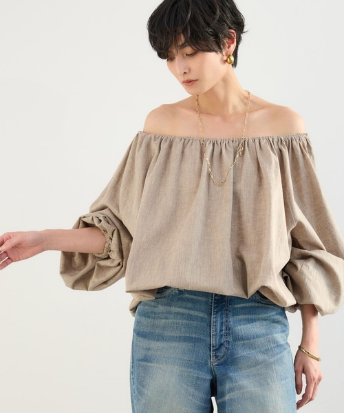 BARNYARDSTORM(バンヤードストーム)の「BARNYARDSTORM / CONFITボリュームブラウス / ハンドウォッシャブル<セットアップ対応>【『ネルソンさん』YouTubeご紹介アイテム】(シャツ/ブラウス・レディース・ベージュ/ブラック・FREE)」の7枚目の写真