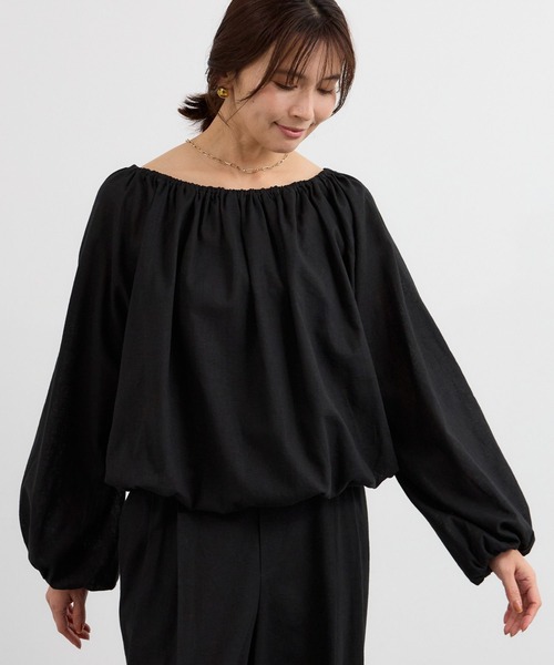 BARNYARDSTORM(バンヤードストーム)の「BARNYARDSTORM / CONFITボリュームブラウス / ハンドウォッシャブル<セットアップ対応>【『ネルソンさん』YouTubeご紹介アイテム】(シャツ/ブラウス・レディース・ベージュ/ブラック・FREE)」の10枚目の写真