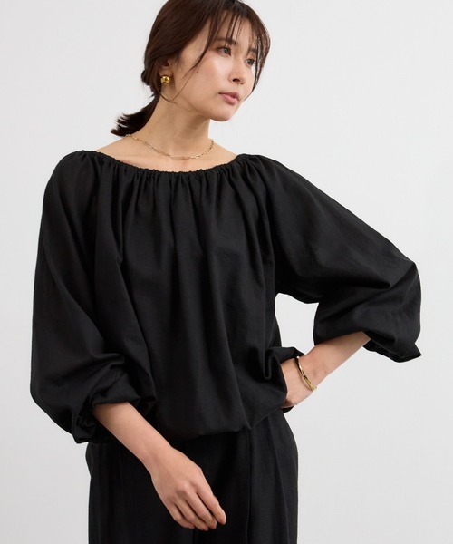 BARNYARDSTORM(バンヤードストーム)の「BARNYARDSTORM / CONFITボリュームブラウス / ハンドウォッシャブル<セットアップ対応>【『ネルソンさん』YouTubeご紹介アイテム】(シャツ/ブラウス・レディース・ベージュ/ブラック・FREE)」の14枚目の写真