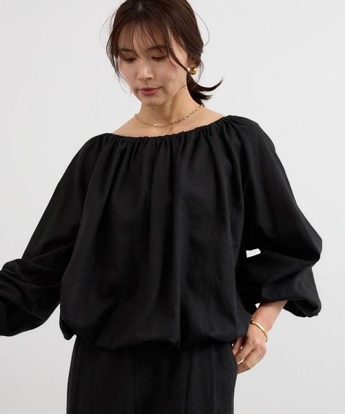 BARNYARDSTORM(バンヤードストーム)の「BARNYARDSTORM / CONFITボリュームブラウス / ハンドウォッシャブル<セットアップ対応>【『ネルソンさん』YouTubeご紹介アイテム】(シャツ/ブラウス・レディース・ベージュ/ブラック・FREE)」の15枚目の写真