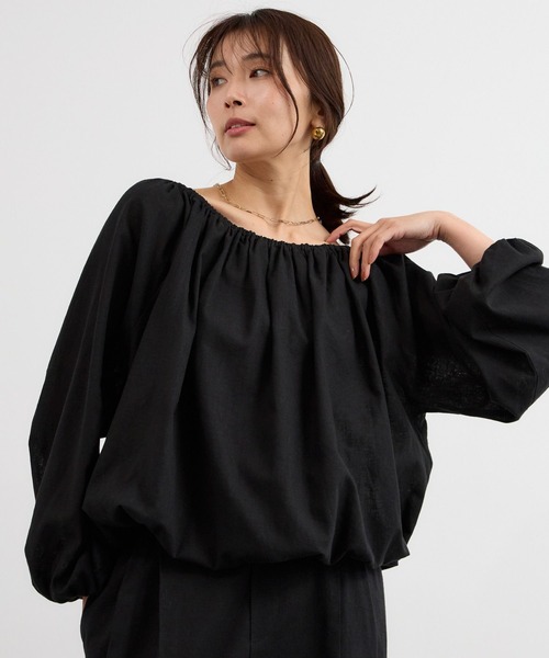 BARNYARDSTORM(バンヤードストーム)の「BARNYARDSTORM / CONFITボリュームブラウス / ハンドウォッシャブル<セットアップ対応>【『ネルソンさん』YouTubeご紹介アイテム】(シャツ/ブラウス・レディース・ベージュ/ブラック・FREE)」の16枚目の写真