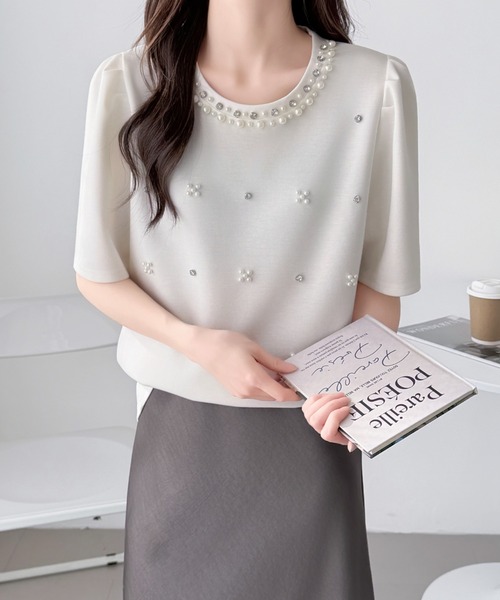 ABITOKYO（アビトーキョー）の「フロントビジュー付きダンボールプルオーバー（スウェット・レディース・ブラック/ホワイト/ベージュ・FREE）」の17枚目の写真