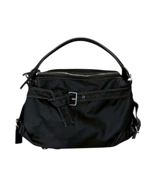 Never mind the XU / Chikashitsu+（ネバーマインド ザ エックスユー / チカシツプラス）の「【nmtc+】2way belt vintage shoulder Bag / 【エヌエムティーシープラス】ツーウェイベルトビンテージショルダーバッグ（ショルダーバッグ・メンズ・ブラック/ホワイト/ブラック系その他/シルバー・ONE SIZE）」の3枚目の写真