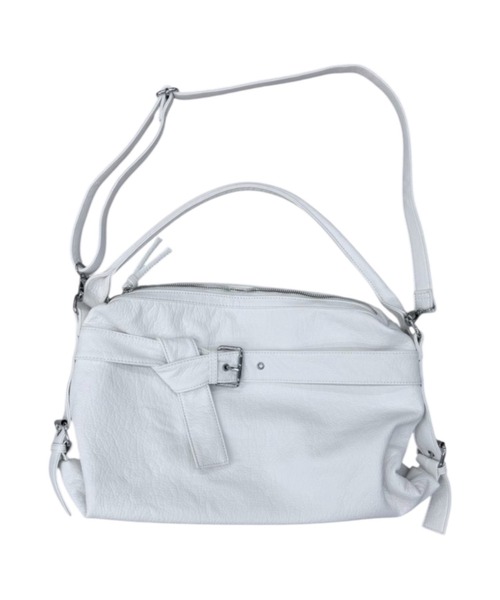 Never mind the XU / Chikashitsu+（ネバーマインド ザ エックスユー / チカシツプラス）の「【nmtc+】2way belt vintage shoulder Bag / 【エヌエムティーシープラス】ツーウェイベルトビンテージショルダーバッグ（ショルダーバッグ・メンズ・ブラック/ホワイト/ブラック系その他/シルバー・ONE SIZE）」の7枚目の写真