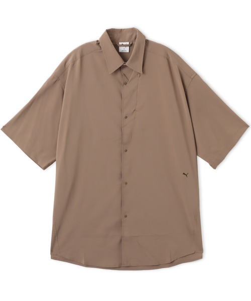 PUMA（プーマ）の「PUMA OVERSIZED SS SHIRT / プーマ ユニセックス オーバーサイズド ショートスリーブ シャツ（シャツ/ブラウス・メンズ・ブラック/グリーン/ベージュ・XL/L/M/S）」の2枚目の写真