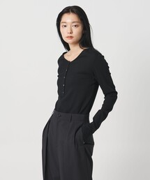<MARW UNITED ARROWS>ヘンリーネック ロングスリーブ カットソー 接触冷感