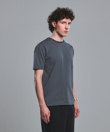 LONG FIBER COTTON ボーダー クルーネック 半袖 Tシャツ