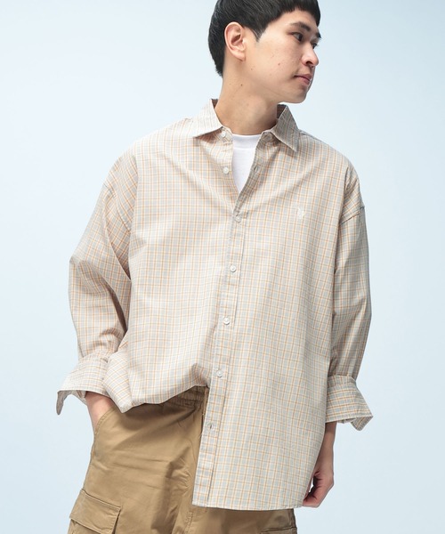U.S. POLO ASSN.(ユーエスポロアッスン)の「U.S. POLO ASSN. (ユーエスポロアッスン) オーバーサイズ 長袖 シャツ チェック柄 ワンポイント ロゴ 刺繍 綿100% カジュアルシャツ メンズ レディース(シャツ/ブラウス・メンズ・ベージュ系/イエロー系/グリーン/ブルー・M/L)」の1枚目の写真