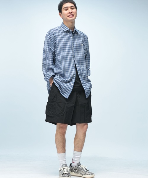 U.S. POLO ASSN.(ユーエスポロアッスン)の「U.S. POLO ASSN. (ユーエスポロアッスン) オーバーサイズ 長袖 シャツ チェック柄 ワンポイント ロゴ 刺繍 綿100% カジュアルシャツ メンズ レディース(シャツ/ブラウス・メンズ・ベージュ系/イエロー系/グリーン/ブルー・M/L)」の7枚目の写真