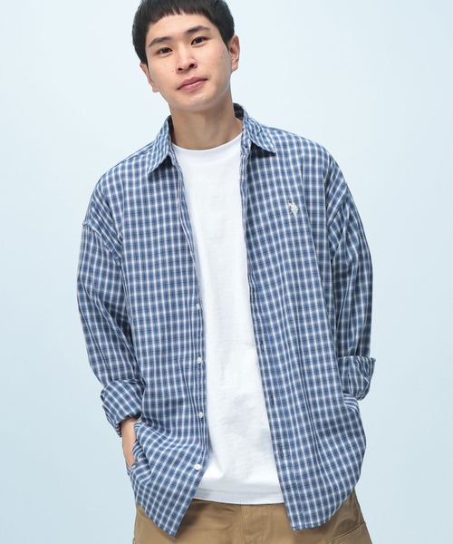 U.S. POLO ASSN.(ユーエスポロアッスン)の「U.S. POLO ASSN. (ユーエスポロアッスン) オーバーサイズ 長袖 シャツ チェック柄 ワンポイント ロゴ 刺繍 綿100% カジュアルシャツ メンズ レディース(シャツ/ブラウス・メンズ・ベージュ系/イエロー系/グリーン/ブルー・M/L)」の21枚目の写真