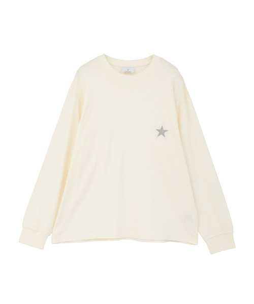 CONVERSE TOKYO(コンバーストウキョウ)の「PIGMENT DYED PATCH LONGSLEEVE TEE(Tシャツ/カットソー・レディース・レッド/ホワイト・SMALL/MEDIUM)」の2枚目の写真