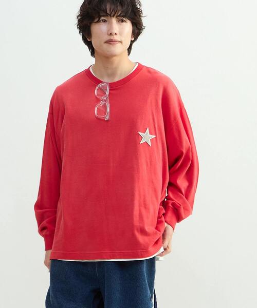 CONVERSE TOKYO(コンバーストウキョウ)の「PIGMENT DYED PATCH LONGSLEEVE TEE(Tシャツ/カットソー・レディース・レッド/ホワイト/ブラック・SMALL/MEDIUM)」の11枚目の写真