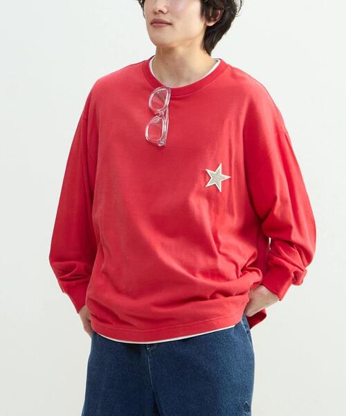 CONVERSE TOKYO(コンバーストウキョウ)の「PIGMENT DYED PATCH LONGSLEEVE TEE(Tシャツ/カットソー・レディース・レッド/ホワイト/ブラック・SMALL/MEDIUM)」の13枚目の写真