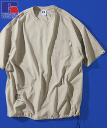 Russell Athletic | 限定展開 RUSSEL ATHLETIC×FREAK'S STORE/ラッセルアスレティック 別注 ビッグシルエット ヘムコード ポケットTシャツ / 吸湿速乾(Tシャツ/カットソー)