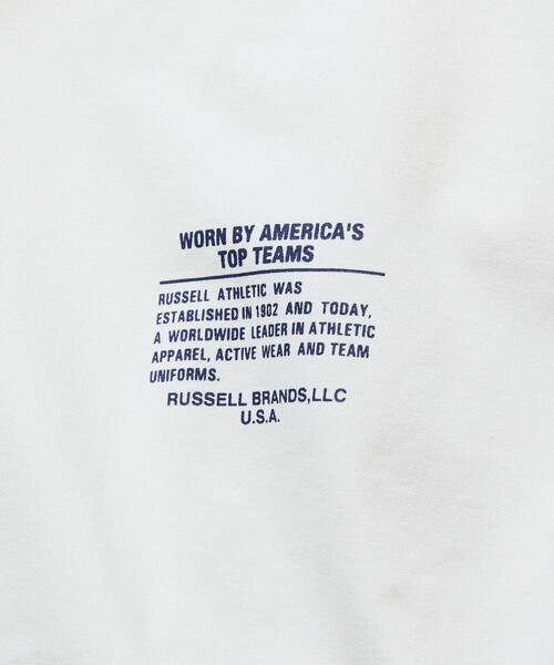 Russell Athletic（ラッセルアスレティック）の「限定展開 RUSSEL ATHLETIC×FREAK'S STORE/ラッセルアスレティック 別注 ビッグシルエット ヘムコード ポケットTシャツ / 吸湿速乾（Tシャツ/カットソー・メンズ・スミクロ/ホワイト/ネイビー/ブラック/グレイッシュベージュ・MEDIUM/SMALL/LARGE）」の16枚目の写真