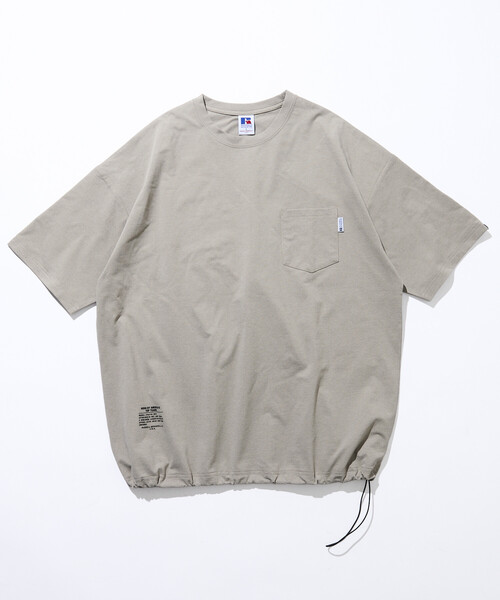 Russell Athletic（ラッセルアスレティック）の「限定展開 RUSSEL ATHLETIC×FREAK'S STORE/ラッセルアスレティック 別注 ビッグシルエット ヘムコード ポケットTシャツ / 吸湿速乾（Tシャツ/カットソー・メンズ・スミクロ/ホワイト/ネイビー/ブラック/グレイッシュベージュ・MEDIUM/SMALL/LARGE）」の19枚目の写真