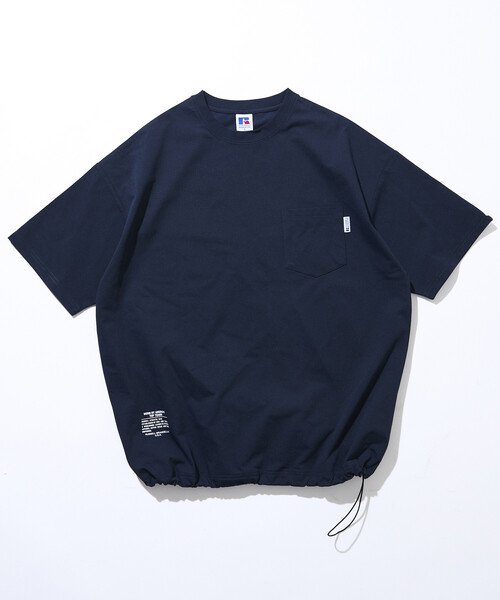 Russell Athletic（ラッセルアスレティック）の「限定展開 RUSSEL ATHLETIC×FREAK'S STORE/ラッセルアスレティック 別注 ビッグシルエット ヘムコード ポケットTシャツ / 吸湿速乾（Tシャツ/カットソー・メンズ・スミクロ/ホワイト/ネイビー/ブラック/グレイッシュベージュ・MEDIUM/SMALL/LARGE）」の11枚目の写真