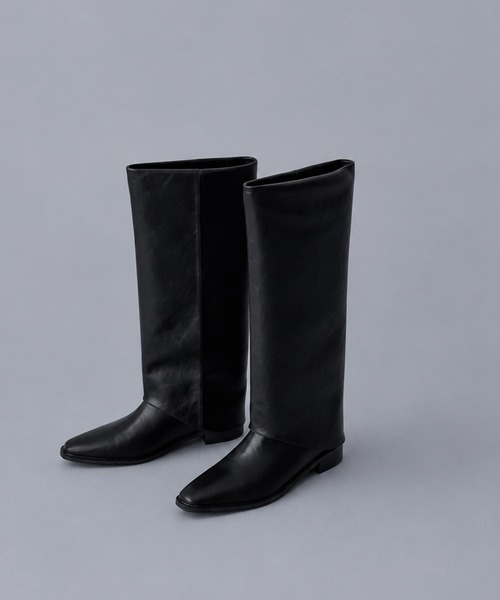 CANAL JEAN(キャナルジーン)の「EPURE MILOフォールディングロングブーツ(ブーツ・レディース・ブラック・23.5/24/24.5)」の1枚目の写真