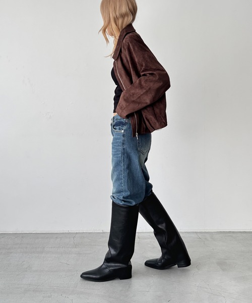 CANAL JEAN(キャナルジーン)の「EPURE MILOフォールディングロングブーツ(ブーツ・レディース・ブラック・23.5/24/24.5)」の3枚目の写真