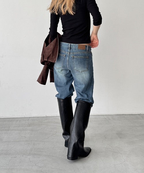CANAL JEAN(キャナルジーン)の「EPURE MILOフォールディングロングブーツ(ブーツ・レディース・ブラック・23.5/24/24.5)」の4枚目の写真