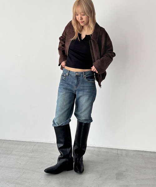 CANAL JEAN(キャナルジーン)の「EPURE MILOフォールディングロングブーツ(ブーツ・レディース・ブラック・23.5/24/24.5)」の5枚目の写真