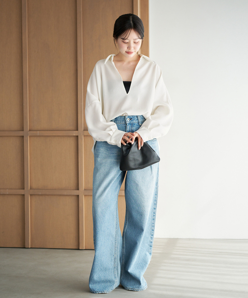 plage（プラージュ）の「《追加》GEORGETTE SKIPPER ブラウス（シャツ/ブラウス・レディース・ベージュ/ホワイト/ブラック・FREE）」の18枚目の写真