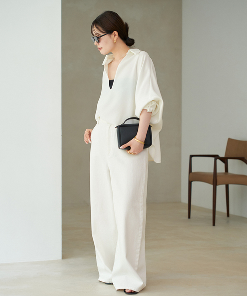 plage（プラージュ）の「《追加》GEORGETTE SKIPPER ブラウス（シャツ/ブラウス・レディース・ベージュ/ホワイト/ブラック・FREE）」の14枚目の写真