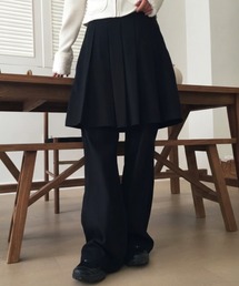 コンブレイヤードプリーツスカートパンツ