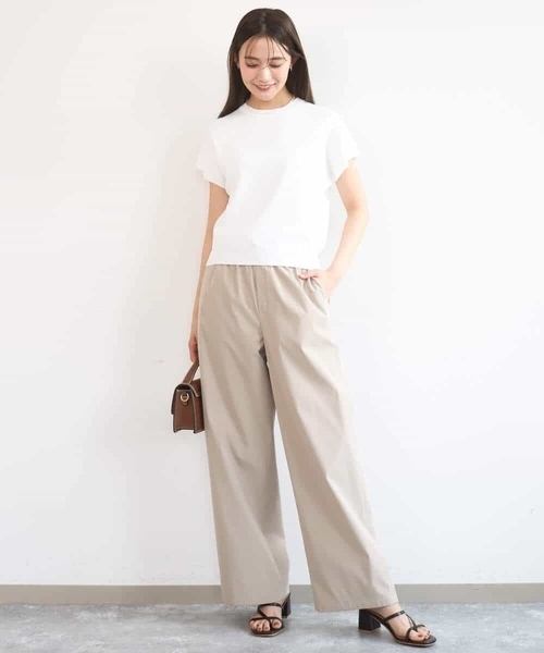 MK MICHEL KLEIN（エムケーミッシェルクラン）の「[UVカット/接触冷感/洗える]フレンチスリーブニット（ニット/セーター・レディース・ダークブルー/ネイビー/ホワイト・38）」の5枚目の写真