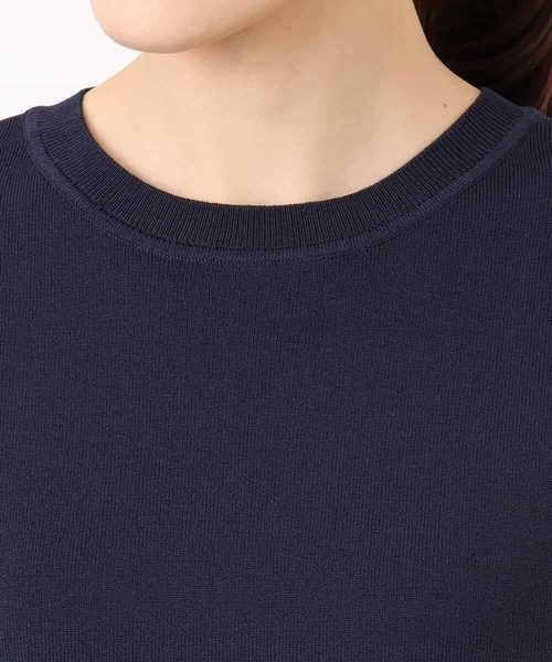MK MICHEL KLEIN(エムケーミッシェルクラン)の「フレンチスリーブニット/接触冷感/UVカット/洗える(ニット/セーター・レディース・ダークブルー/ネイビー/ホワイト・38)」の16枚目の写真